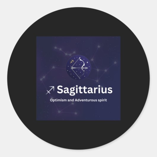 Sagittarius Zodiac-Zeichensticker Runder Aufkleber (Vorderseite)
