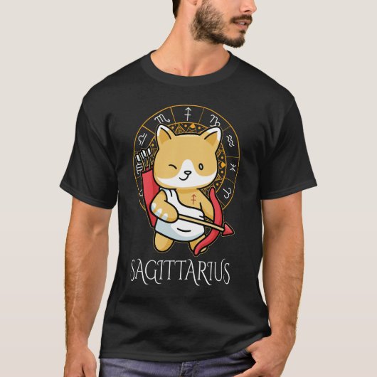Sagittarius Zodiak Men Black T-Shirt (Vorderseite)