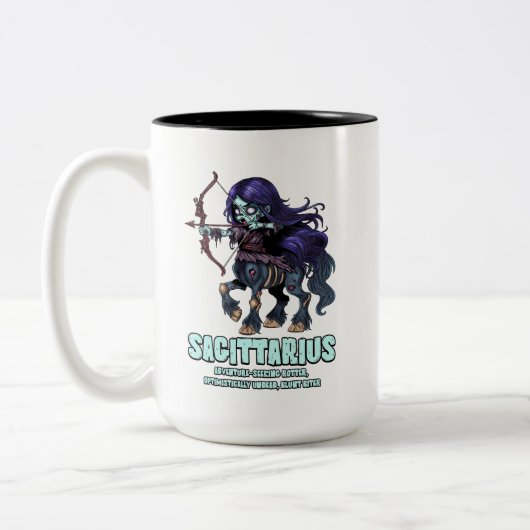 Sagittarius Zombie Zweifarbige Tasse (Links)
