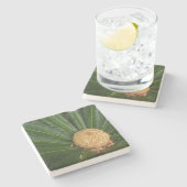 Sago Palm mit weiblichem Kon, Steinstein Untersetz Steinuntersetzer (Seitenansicht)