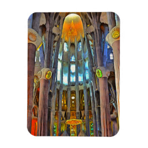 Sagrada Familia. Ansicht nach innen am Magnet