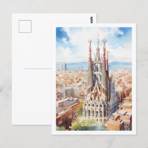 Sagrada Familia Barcelona Berühmter Reiseort Postkarte
