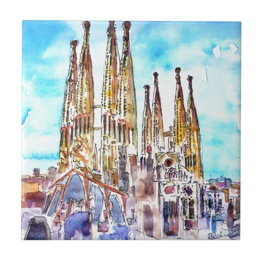 Sagrada Familia Barcelona Fliese (Vorderseite)