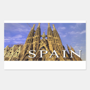 Sagrada Familia   Barcelona, Spanien Rechteckiger Aufkleber