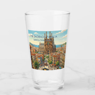 Sagrada Familia Barcelona Spanien Reise Kunst Vint Glas
