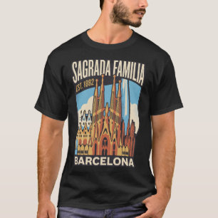 Sagrada Familia Barcelona Spanien Vintage Reise Po T-Shirt