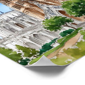 Sagrada Familia Barcelona Spanien Wasserfarbe Poster (Ecke)