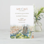 Sagrada Familia Charm Barcelona Rett-the-Date Einladung (Stehend Vorderseite)