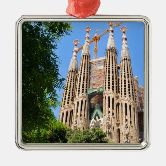 Sagrada Familia in Barcelona, Spanien Silbernes Ornament (Vorne)