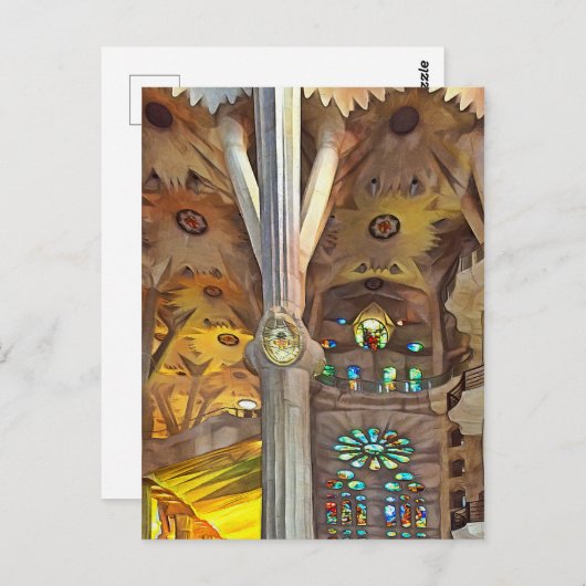 Sagrada Familia. Innenseite. Ansicht 11. Postkarte (Vorne/Hinten)