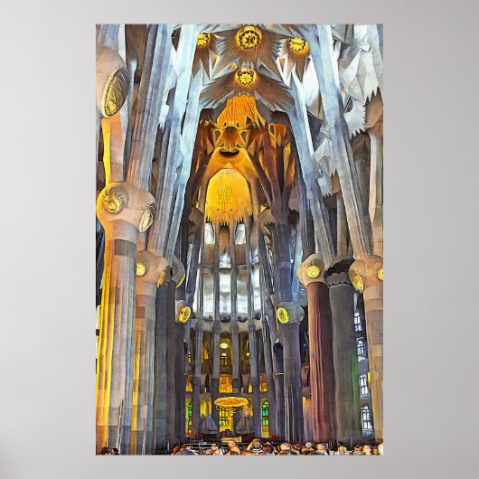 Sagrada Familia. Innenseite. Ansicht 15. Poster (Vorne)
