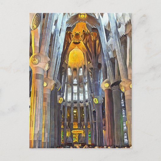 Sagrada Familia. Innenseite. Ansicht 15. Postkarte (Vorderseite)