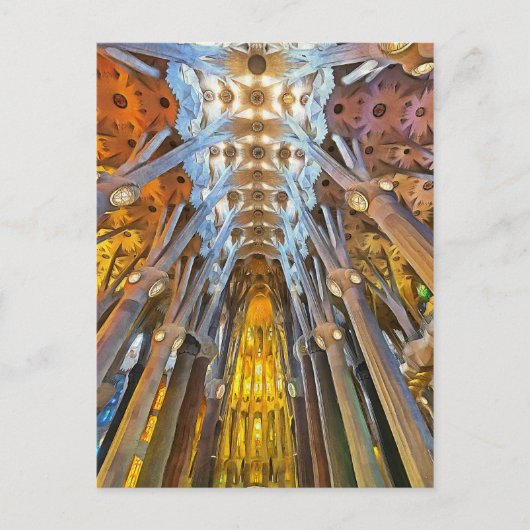 Sagrada Familia. Innenseite. Ansicht 21. Postkarte (Vorderseite)