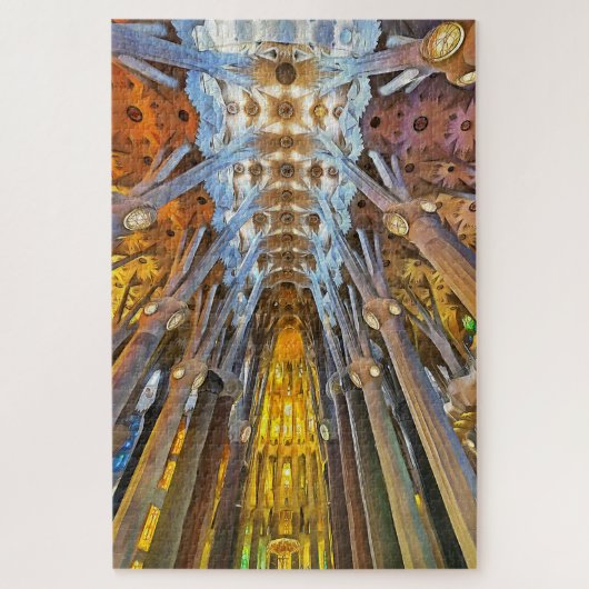 Sagrada Familia. Innenseite. Ansicht 21. Puzzle (Vertikal)