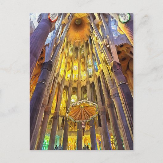 Sagrada Familia. Innenseite. Ansicht 22. Postkarte (Vorderseite)