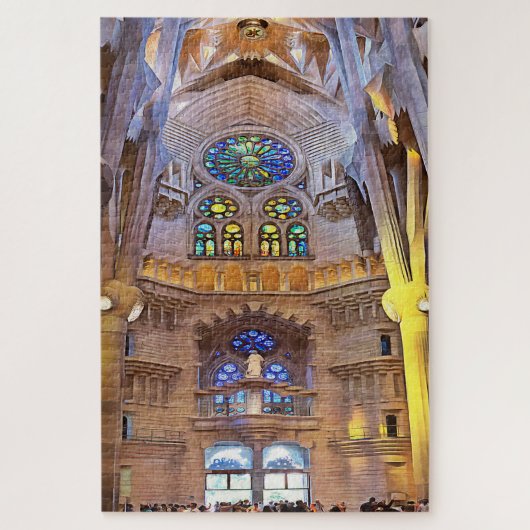 Sagrada Familia. Innenseite. Ansicht 24. Puzzle (Vertikal)