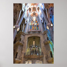 Sagrada Familia. Innenseite. Ansicht 25. Poster