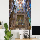 Sagrada Familia. Innenseite. Ansicht 25. Poster (Heimbüro)