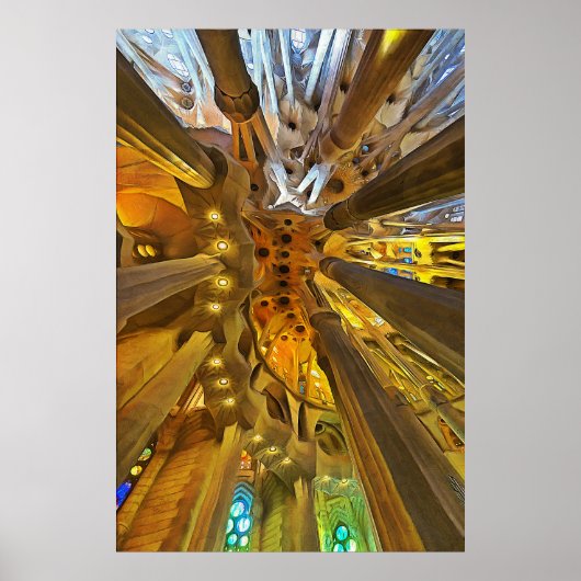 Sagrada Familia. Innenseite. Ansicht 26. Poster (Vorne)