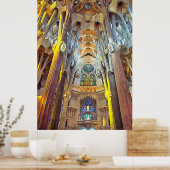 Sagrada Familia. Innenseite. Ansicht 29. Poster (Küche)