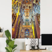 Sagrada Familia. Innenseite. Ansicht 29. Poster (Heimbüro)
