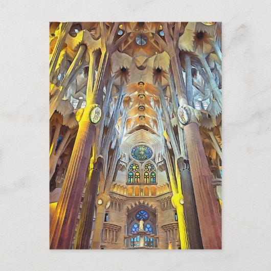 Sagrada Familia. Innenseite. Ansicht 29. Postkarte (Vorderseite)