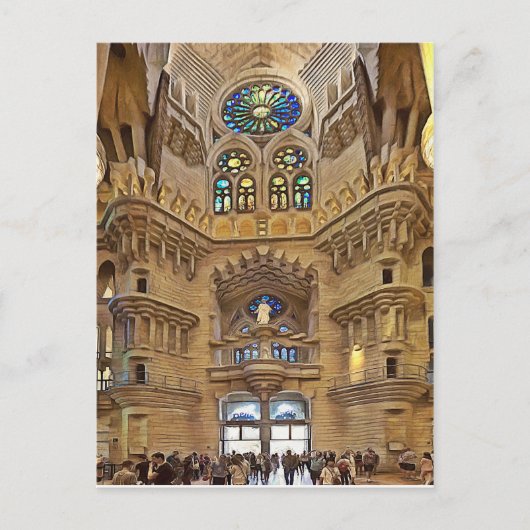 Sagrada Familia. Innenseite. Ansicht 32. Postkarte (Vorderseite)