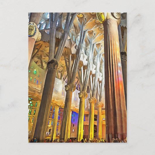 Sagrada Familia. Innenseite. Ansicht 9. Postkarte (Vorderseite)