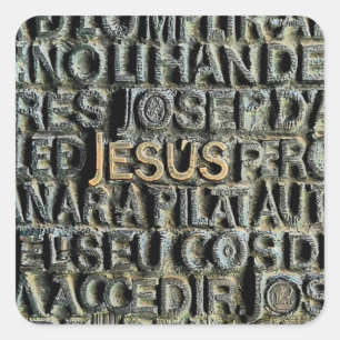 Sagrada Familia Jesus-Tür Quadratischer Aufkleber