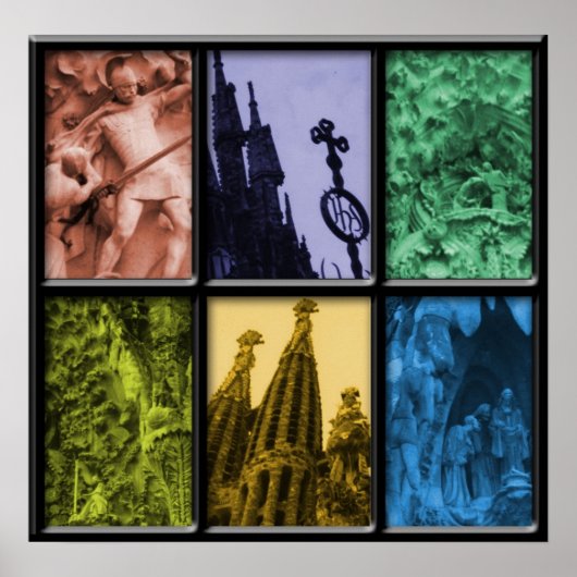 Sagrada Familia Montage Poster (Vorne)