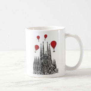 Sagrada Familia und glühende Luft-Ballone Kaffeetasse