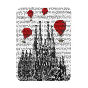Sagrada Familia und glühende Luft-Ballone Magnet
