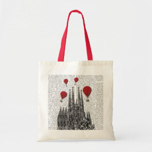 Sagrada Familia und glühende Luft-Ballone Tragetasche