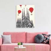 Sagrada Familia und Red Hot Air Balloons Leinwanddruck (Insitu (Wohnzimmer))