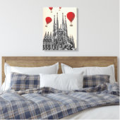 Sagrada Familia und Red Hot Air Balloons Leinwanddruck (Insitu (Schlafzimmer))