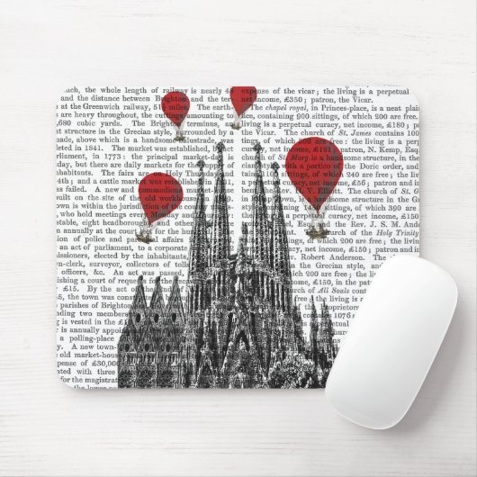 Sagrada Familia und Red Hot Air Balloons Mousepad (Mit Mouse)