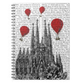 Sagrada Familia und Red Hot Air Balloons Notizblock (Vorderseite)