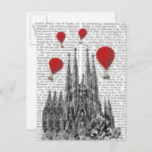 Sagrada Familia und Red Hot Air Balloons Postkarte (Vorne/Hinten)