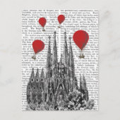 Sagrada Familia und Red Hot Air Balloons Postkarte (Vorderseite)
