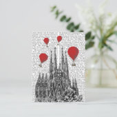 Sagrada Familia und Red Hot Air Balloons Postkarte (Stehend Vorderseite)