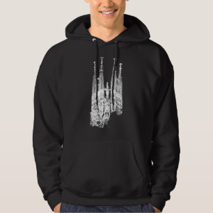 Sagrada Familia Vintag Skyline Spanien Fan I Liebe Hoodie