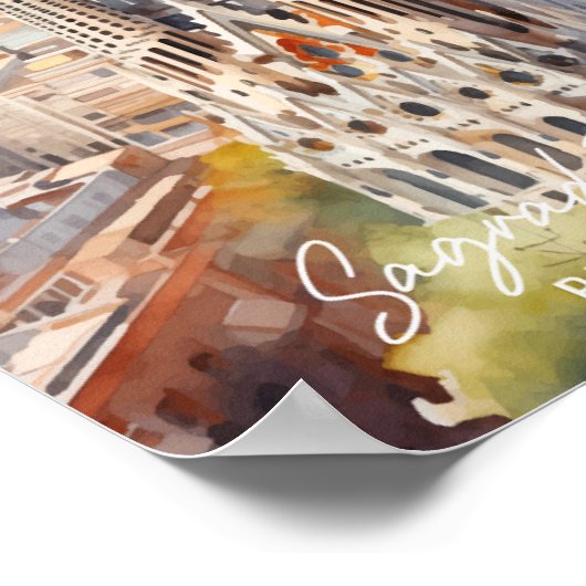 Sagrade Familia Barcelona Der berühmte Platz Poster (Ecke)