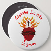 Sagrado Corazón de Jesús/Heiliges Herz Jesu Button (Vorne & Hinten)