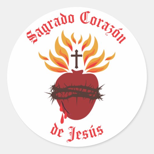 Sagrado Corazón de Jesús/Heiliges Herz Jesu Runder Aufkleber (Vorderseite)