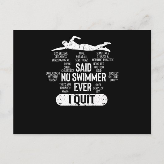 Sagte kein Schwimmer, der je wettbewerbsfähig schw Postkarte (Vorderseite)