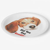 Sagten Sie gute Sachen? Beagle Pappteller (Schrägansicht)