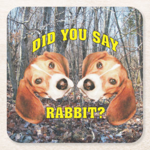 Sagten Sie Kaninchen? Beagle Rechteckiger Pappuntersetzer