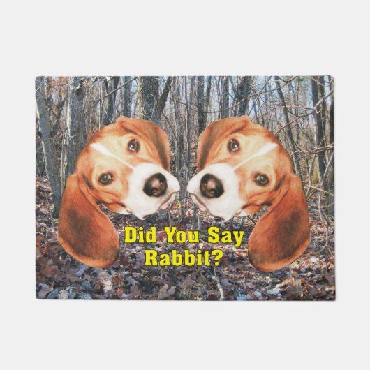 Sagten Sie Kaninchen? Beagle-Tür-Matte Fußmatte (Vorderseite)