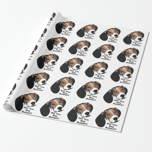Sagten Sie Kaninchen? Beagle-Verpackungs-Papier Geschenkpapier (Ungerollt)