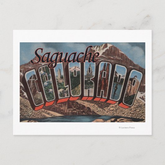 Saguache, Colorado - Große Buchstabenszenen Postkarte (Vorderseite)